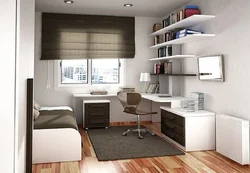 Bedroom design with corner table