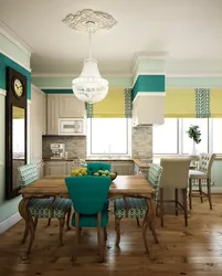 Kitchen Design With Turquoise Chairs