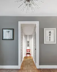 Accent wall in the hallway in the interior