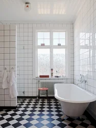 Square Tiles In The Bathroom Interior
