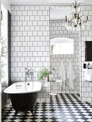 Square Tiles In The Bathroom Interior