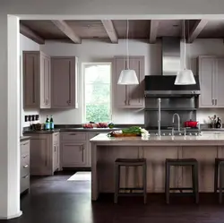 Gray-brown color in the kitchen interior