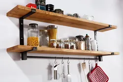 Loft style shelves photo for the kitchen