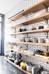 Loft style shelves photo for the kitchen