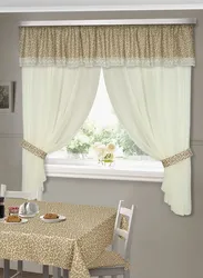 Curtains For The Kitchen In Beige Tones Photo
