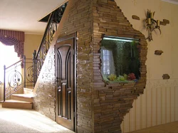 Flexible stone in the interior of the hallway