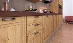 Photo of kitchen wood-effect countertop and facade