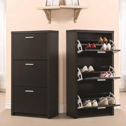 Chest of drawers with shoe rack in the hallway photo