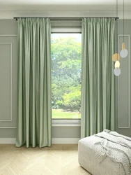 Pistachio Curtains In The Bedroom Interior
