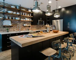 Loft kitchen with island design