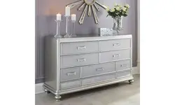 Chests of drawers in the design of a small bedroom with photos