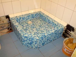 Кірпіш пен плиткадан жасалған өз қолыңызбен ванна фото