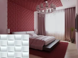 Wall panels in the bedroom interior for interior decoration