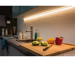 LED lamps in the kitchen interior