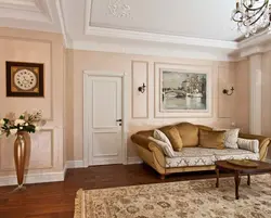 Living Room Interior With White Baseboards