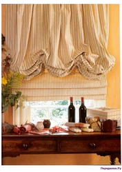 Austrian curtain for the kitchen interior photo