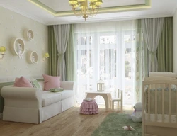 Children's bedroom interior curtains