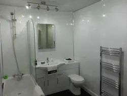 Finishing Of A Combined Bathroom With Plastic Panels Photo