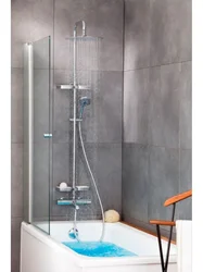 Tropical shower for bathroom with mixer photo