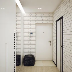 Wallpaper bricks for the hallway light photo