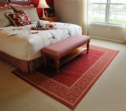 Carpet In The Bedroom Under The Bed In The Interior