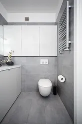 Gray Toilet In The Bathroom Interior