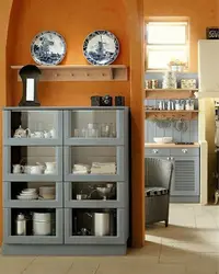 Floor-mounted kitchen cabinets for dishes photo