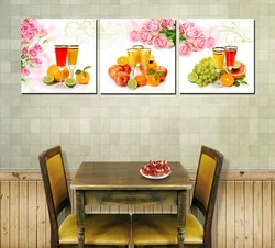 Drawings for the kitchen on the wall photo