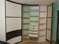 Corner sliding wardrobe in the bedroom photo