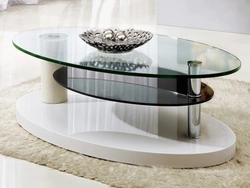 Glass table in the living room photo