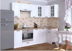 Белы кухонны гарнітур для маленькай кухні кутняй фота