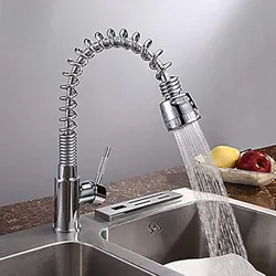 Kitchen faucet with flexible spout photo