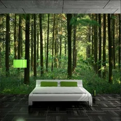 Photo Wallpaper Forest In The Bedroom Interior