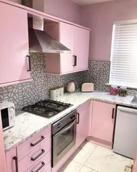 Серо Розовая Кухня Дизайн