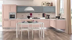 Gray pink kitchen design