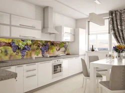 Kitchen interior with colored aprons