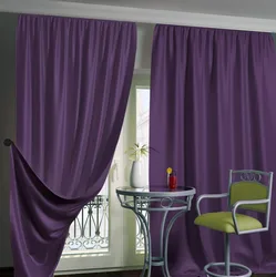 Lilac Curtains In The Kitchen Interior