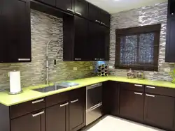 Brown stove in the kitchen interior