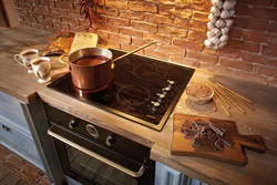 Brown stove in the kitchen interior