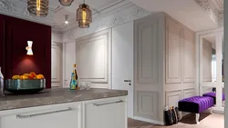 Moldings for walls in the kitchen interior photo