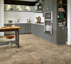 Quartz vinyl tile floor photo kitchen