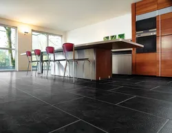 Quartz vinyl tile floor photo kitchen