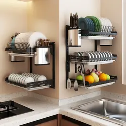 Kitchen shelves for countertops photo