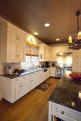 Lining on the ceiling kitchen photo