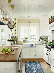 Lining on the ceiling kitchen photo