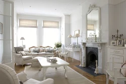 White living room in a classic interior