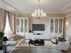 White Living Room In A Classic Interior