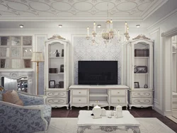 White Living Room In A Classic Interior