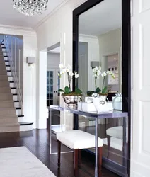Large mirror in the hallway on the entire wall design
