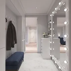 Large Mirror In The Hallway On The Entire Wall Design